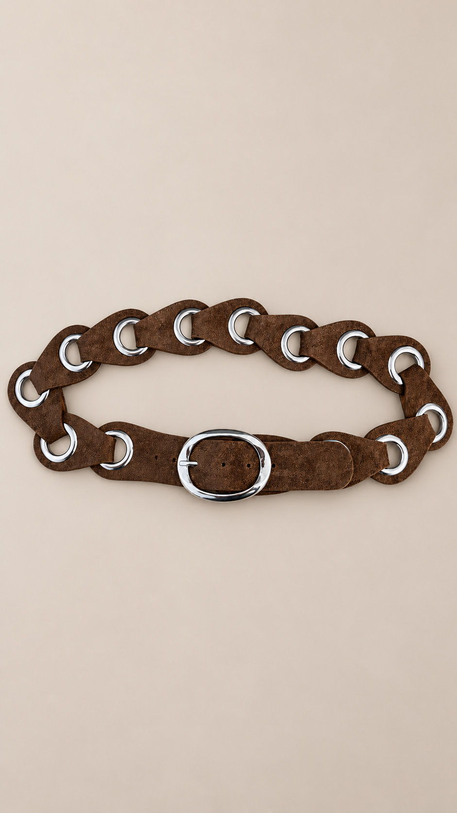 Marieke Ring-Link Belt — Brown product only