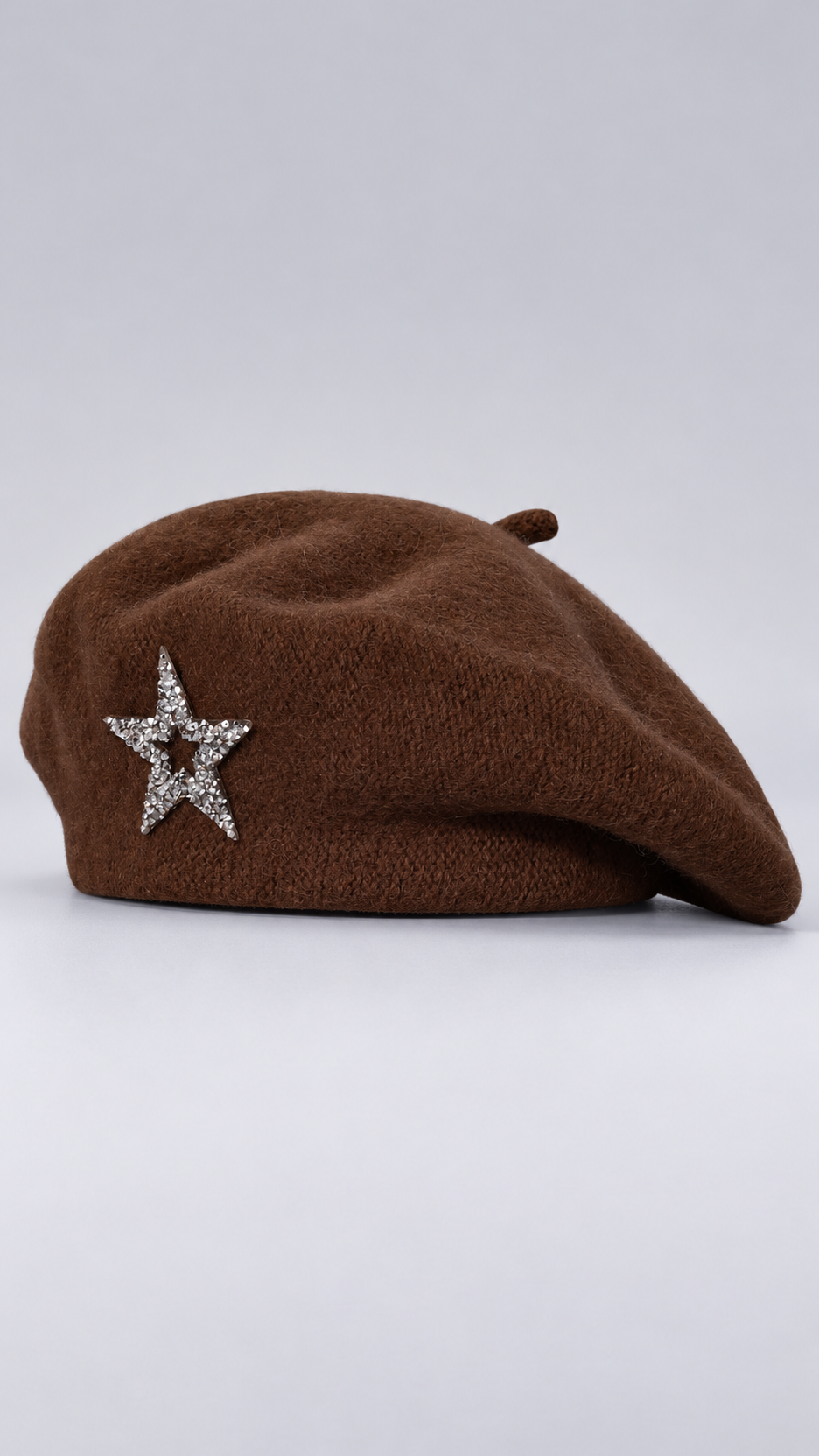 Odelette Star-Brooch Beret — Brown product only