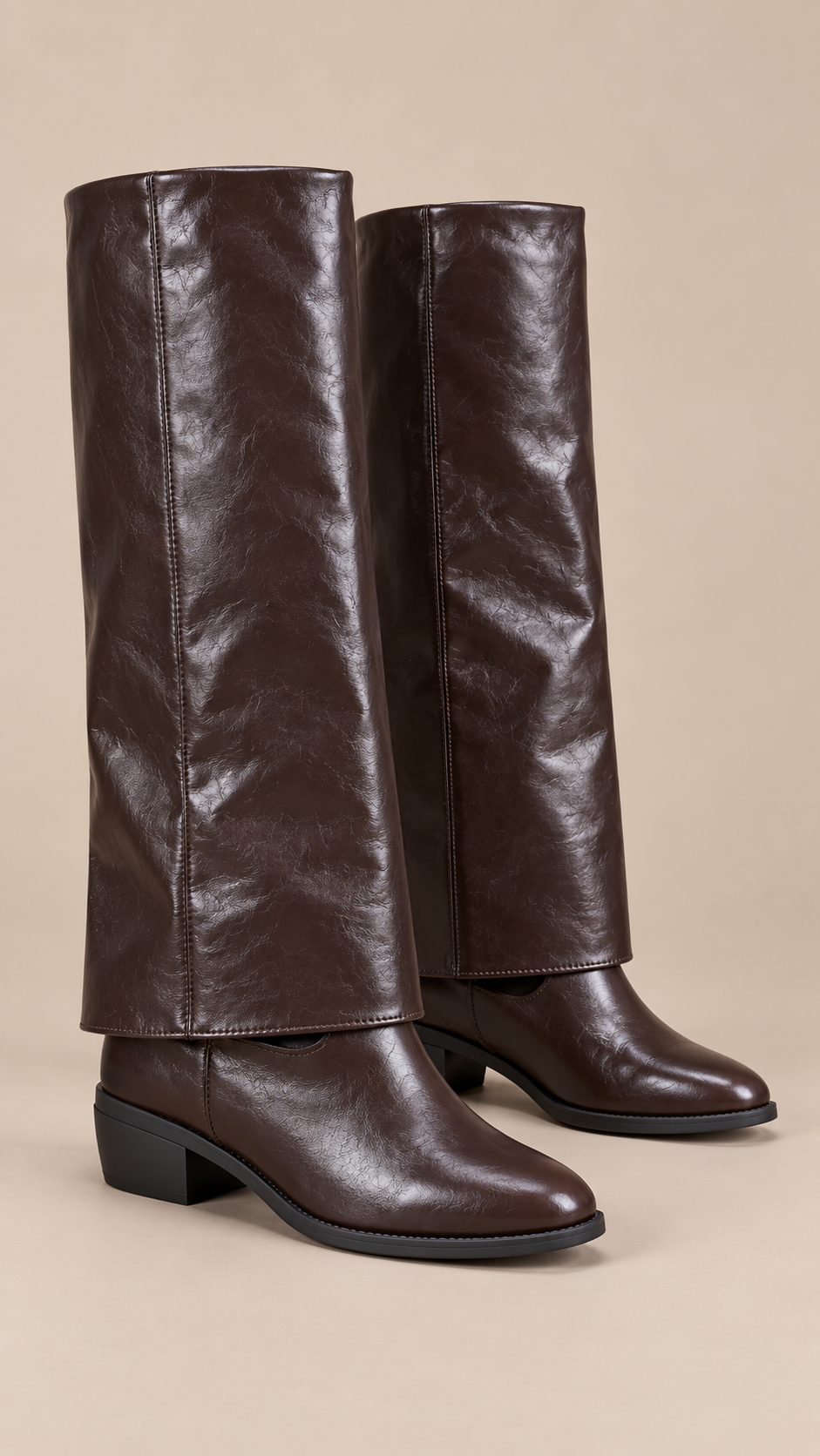 Brigitte Foldover Boots — Brown product only