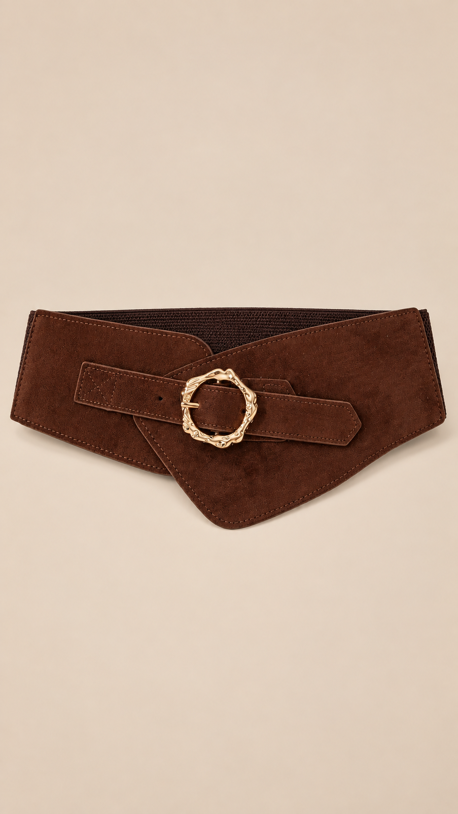 Beatrix Molten-Ring Belt — Brown product only