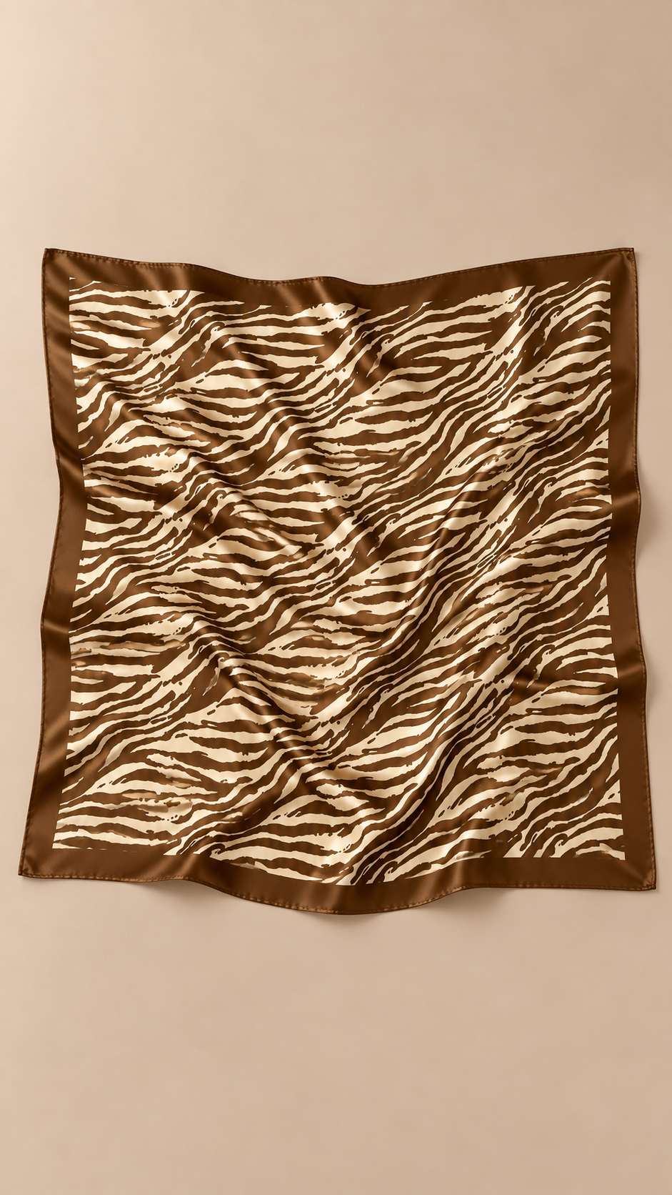 Marcella Zebra Satin Scarf — Brown product only