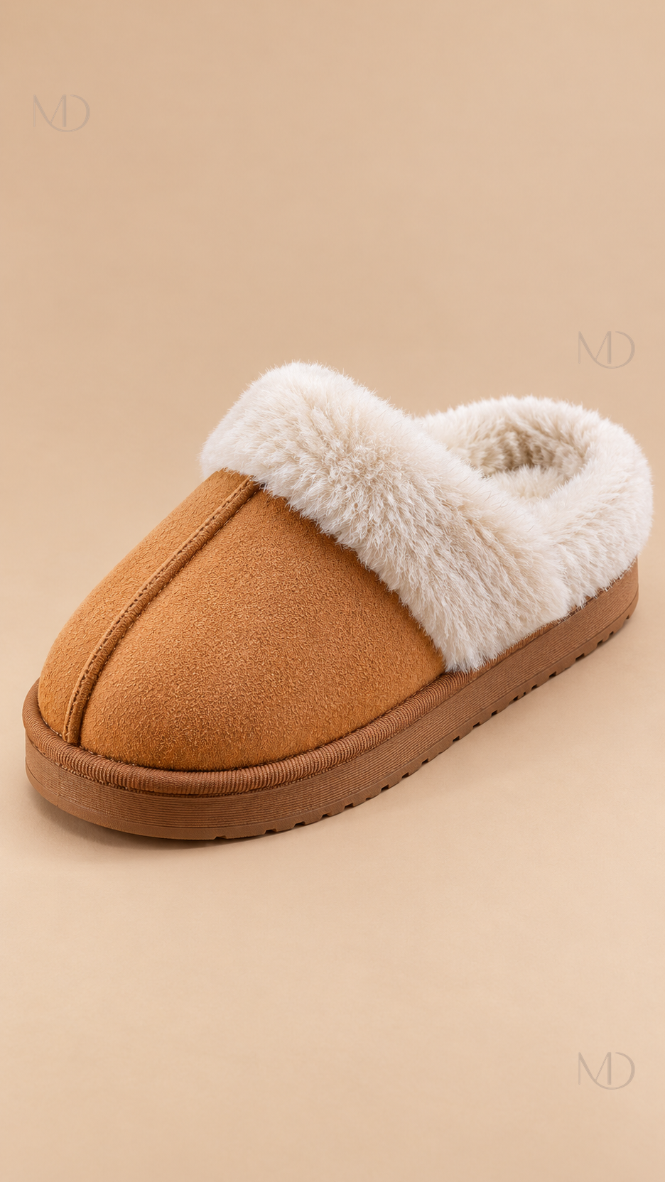 Ysaline Suede Slipper — Brown shoe detail