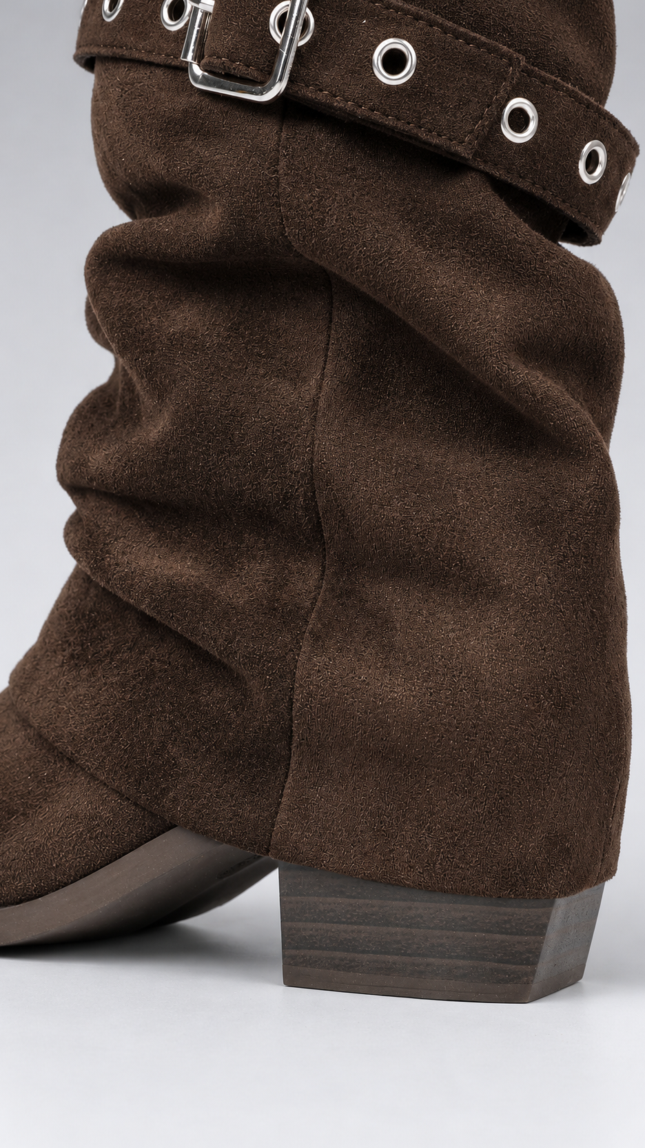 Annalena Grommet Slouch Boots — Brown shoe detail