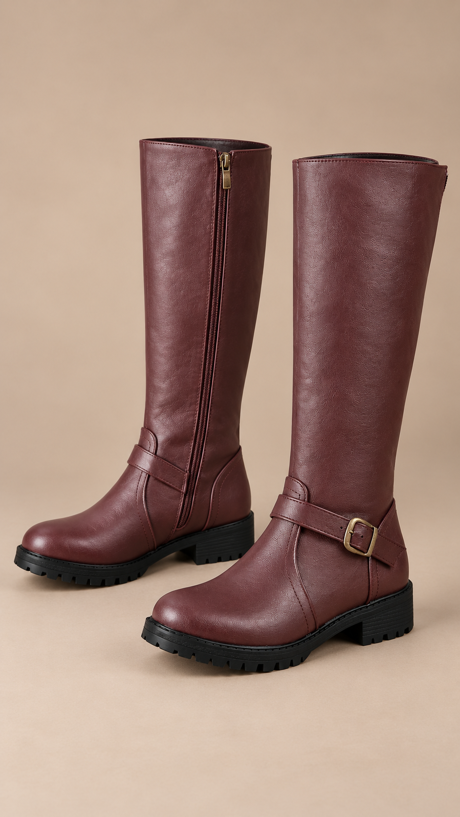 Solveig Equestrian Boots — Burgundy product only