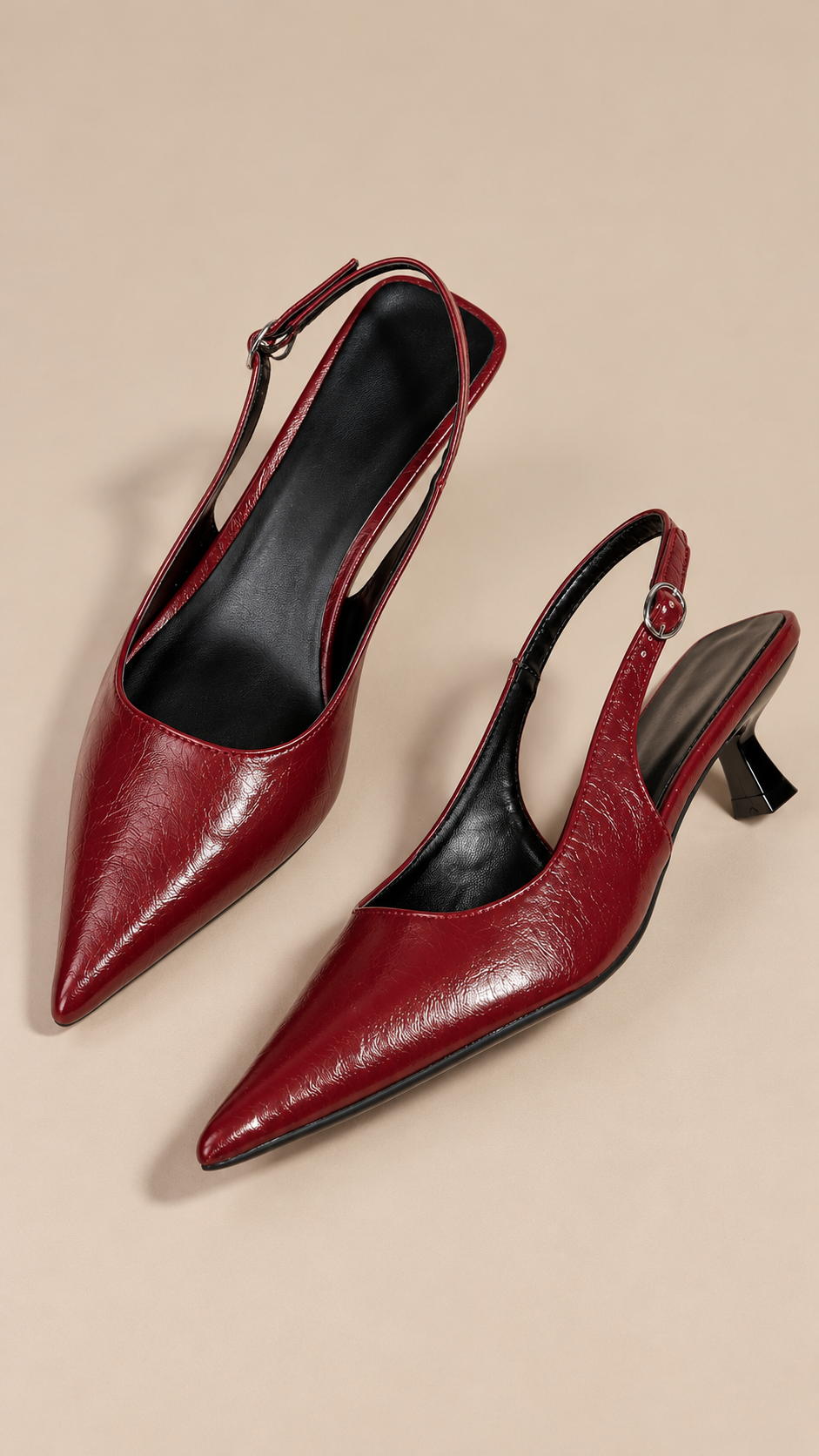 Cressida Crinkle Slingback — Burgundy product only