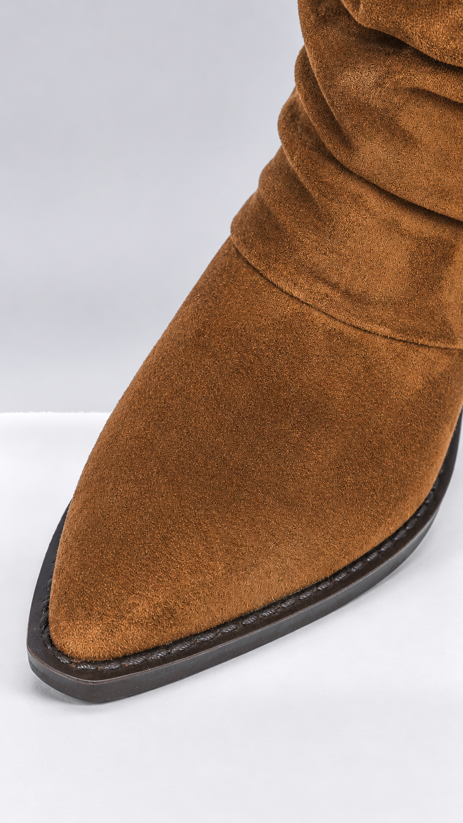 Annalena Grommet Slouch Boots — Caramel shoe detail