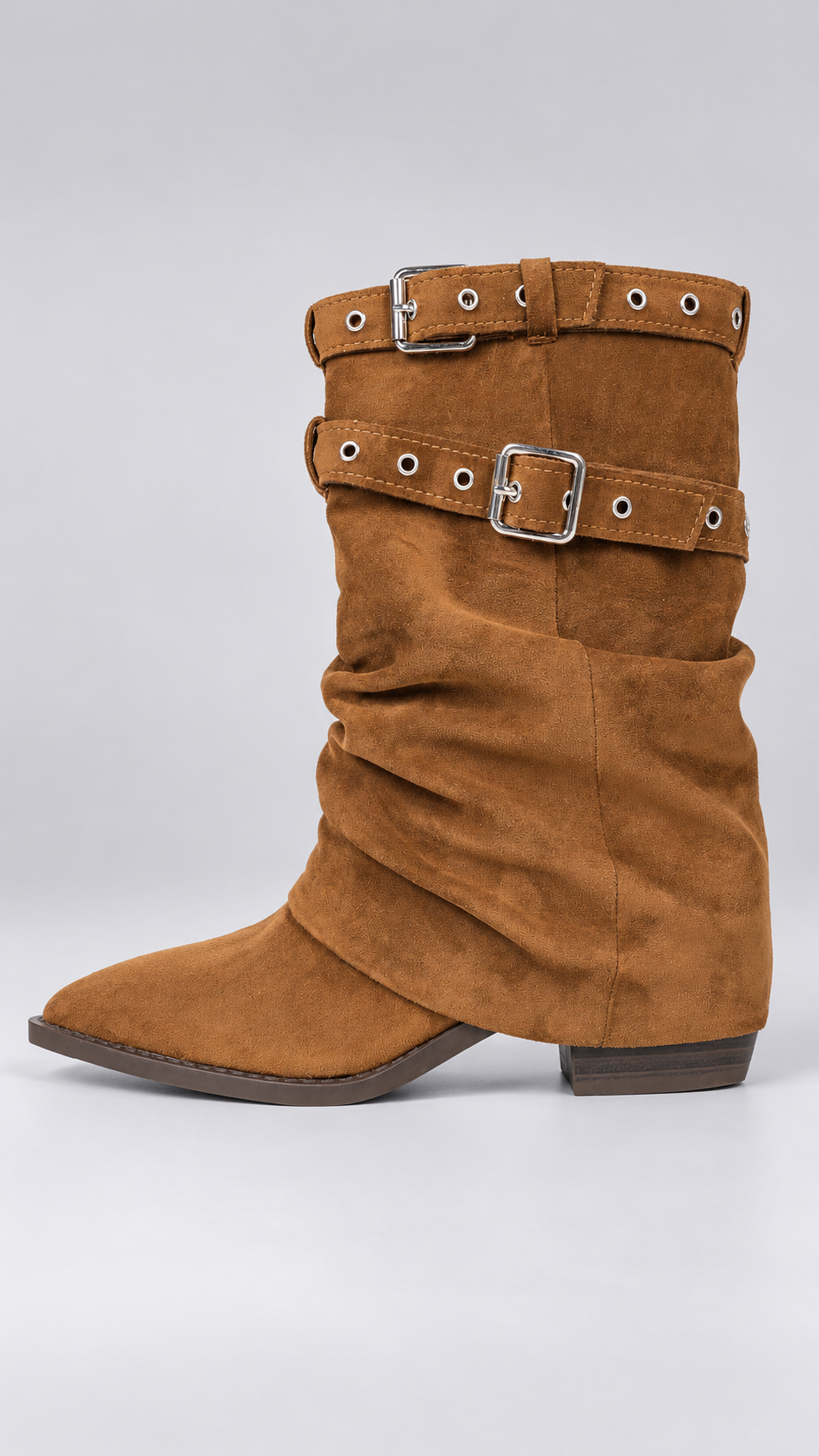 Annalena Grommet Slouch Boots — Caramel shoe side