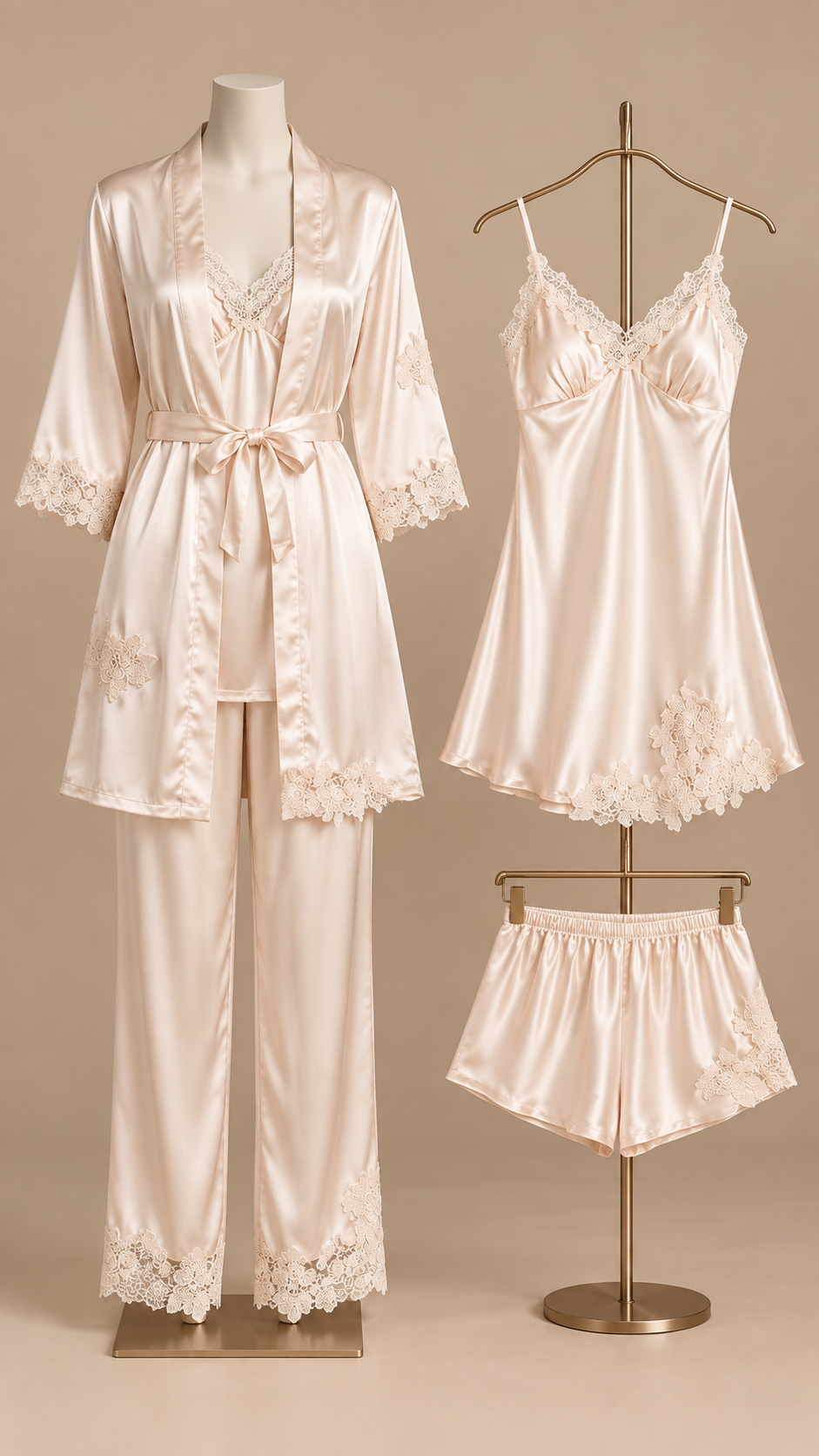 Anouk Five-Piece Set — champagne mannequin front