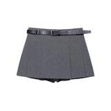 Classic Grey Belted Skirt