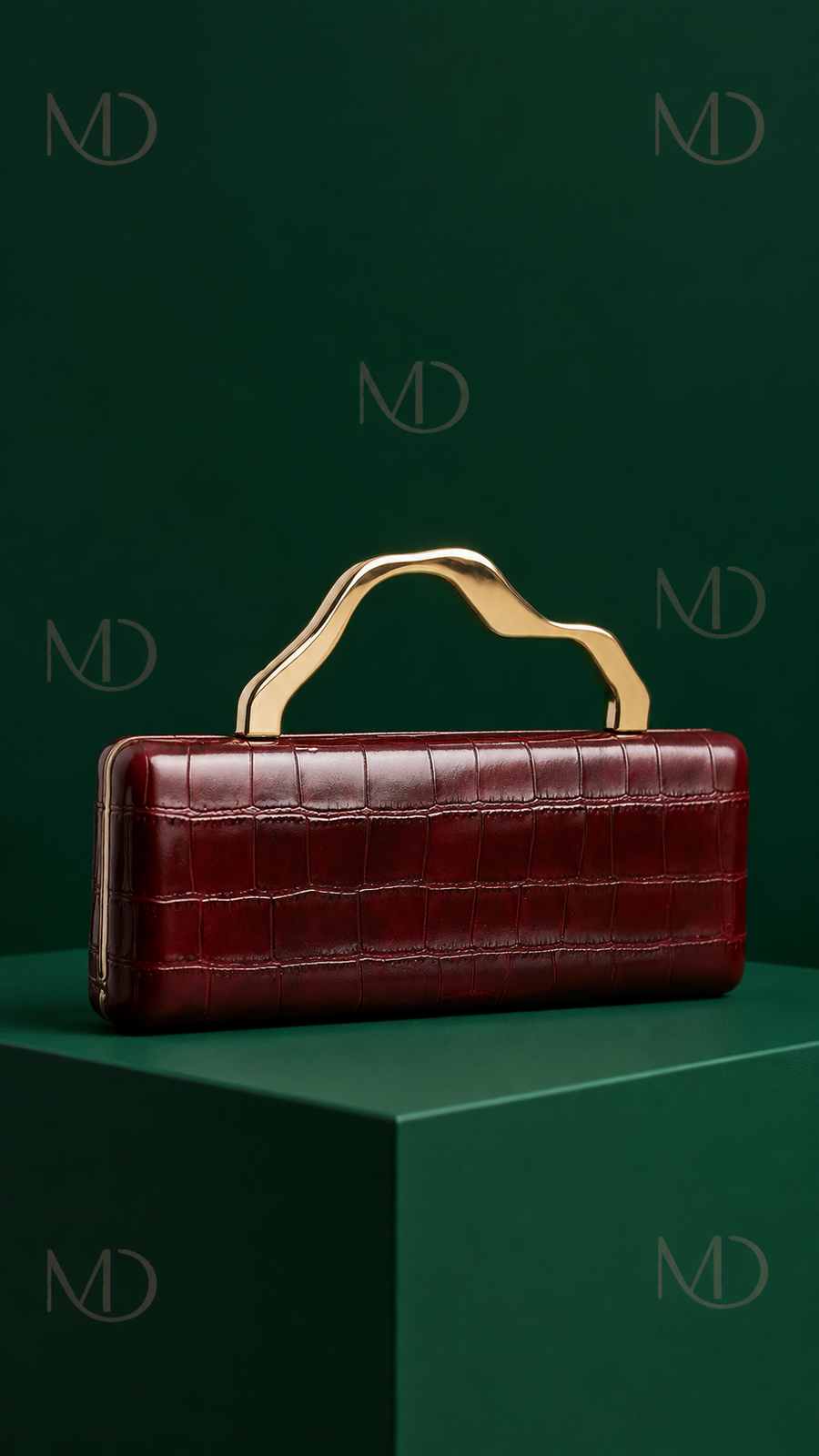 Cleo Croc Evening Clutch Burgundy item