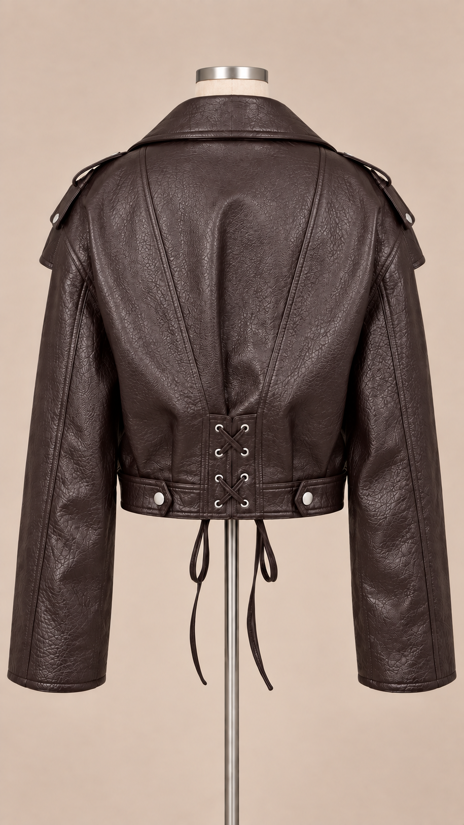 Cosima Tie-Back Jacket — Coffee mannequin back