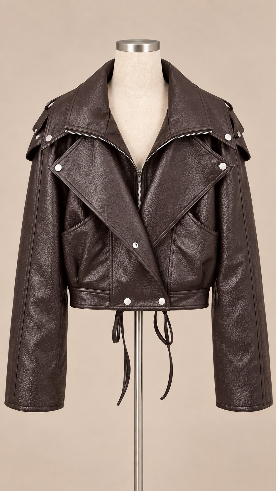 Cosima Tie-Back Jacket — Coffee mannequin front