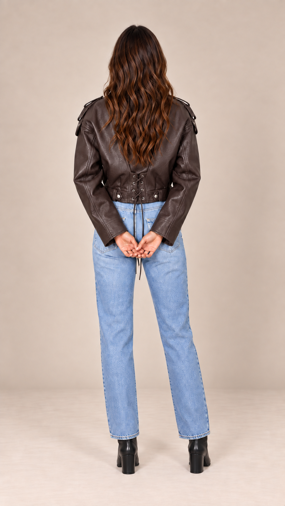 Cosima Tie-Back Jacket — Coffee model back