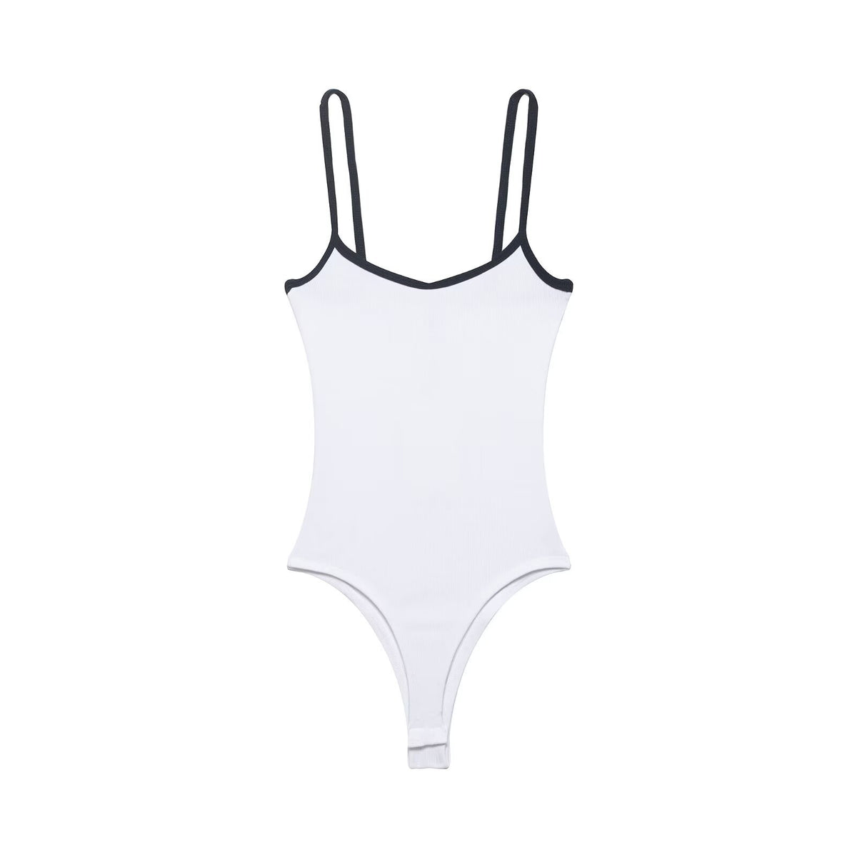Contrast Trim Strappy Bodysuit