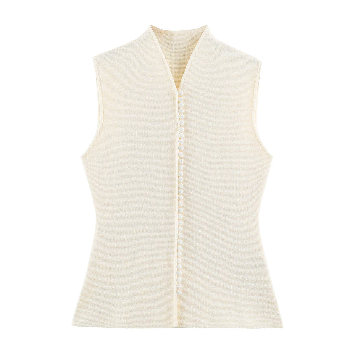 Covered Button Knit Vest Top