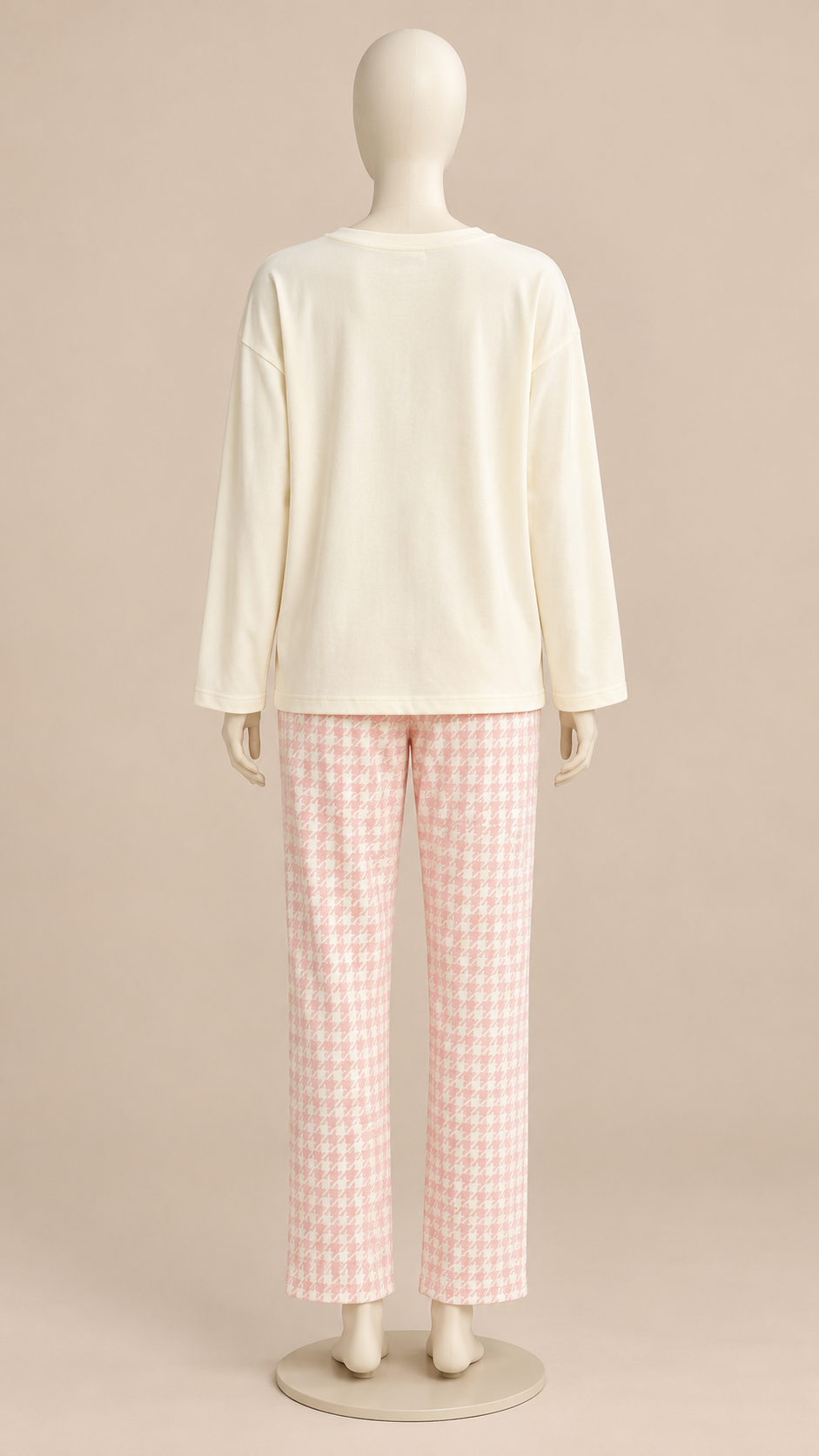 Rosemary Bra-Lined Pajama Set — Cream mannequin back