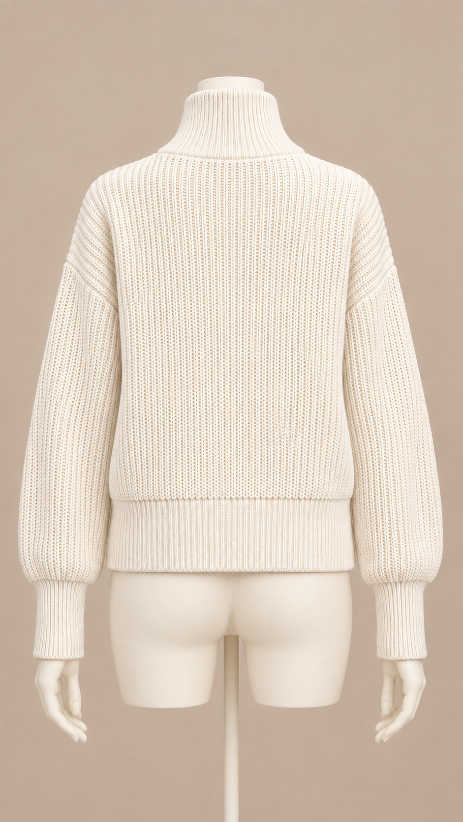 Odalys Stand-Collar Knit — Cream White mannequin back