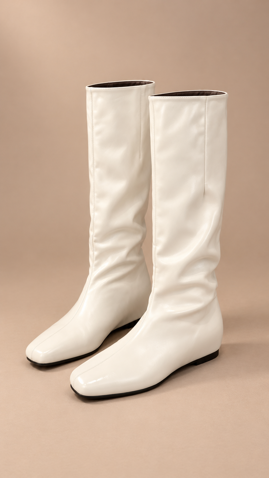 Margery Slouch Knee Boot — Cream White product only