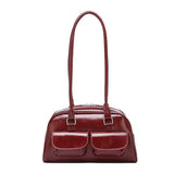 Crimson Charm Patent Shoulder Bag