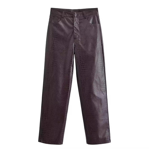 Croc Leather Pants