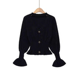 Cuff Fitted Knit Blouse