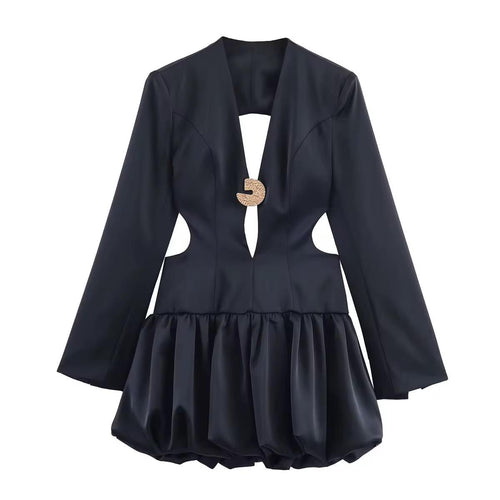 Cutout Rosette Mini Dress