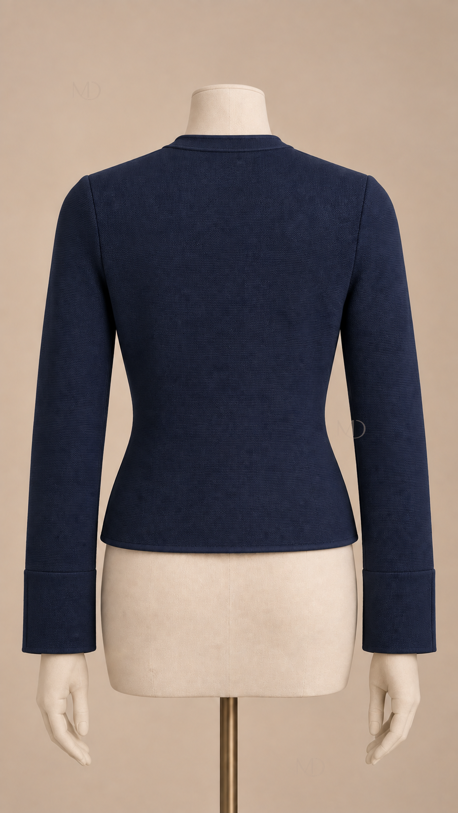 Admiral Military Knit Jacket — Dark Blue mannequin back