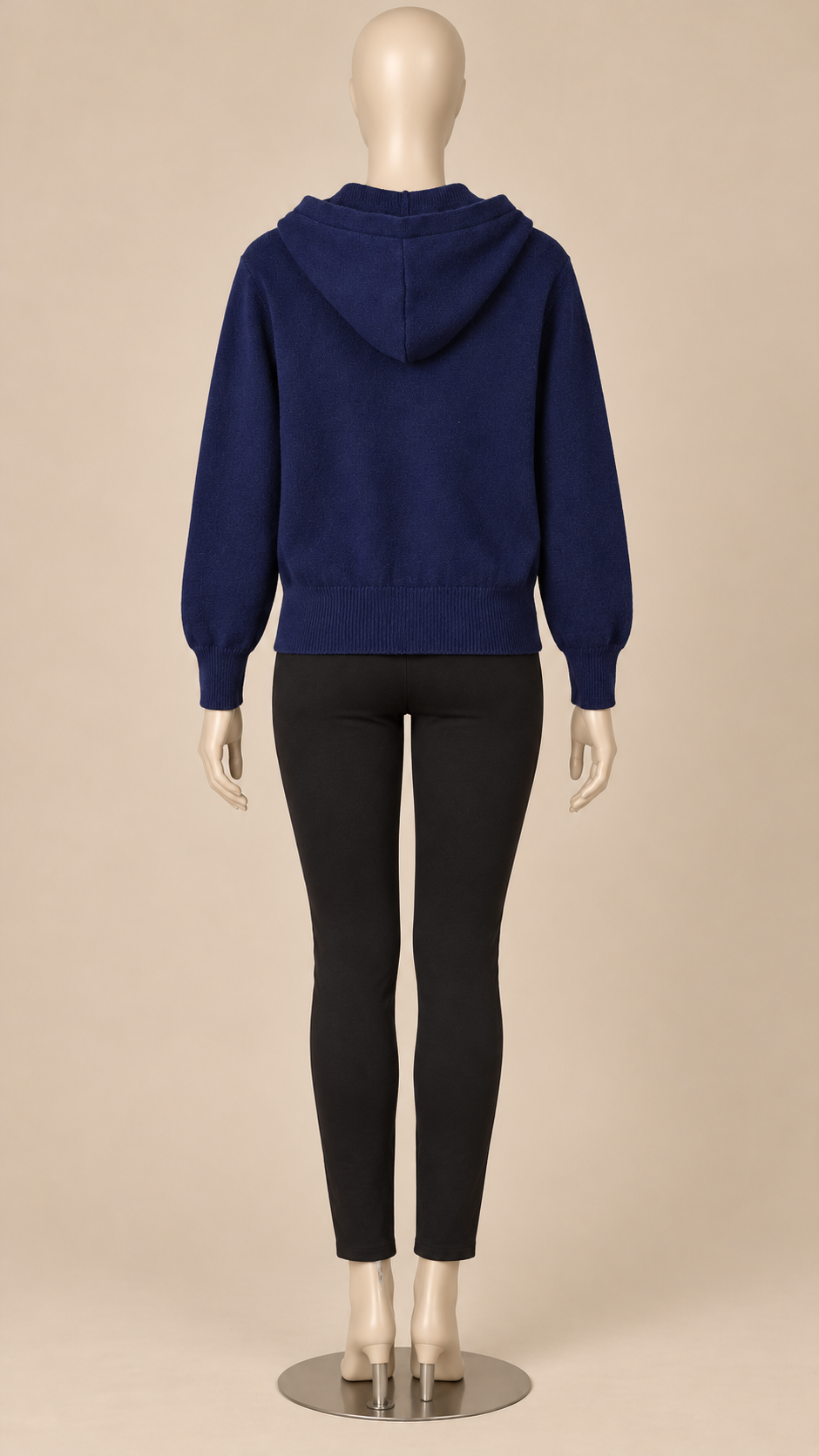 Thomasina Henley Hoodie — Dark Blue mannequin back