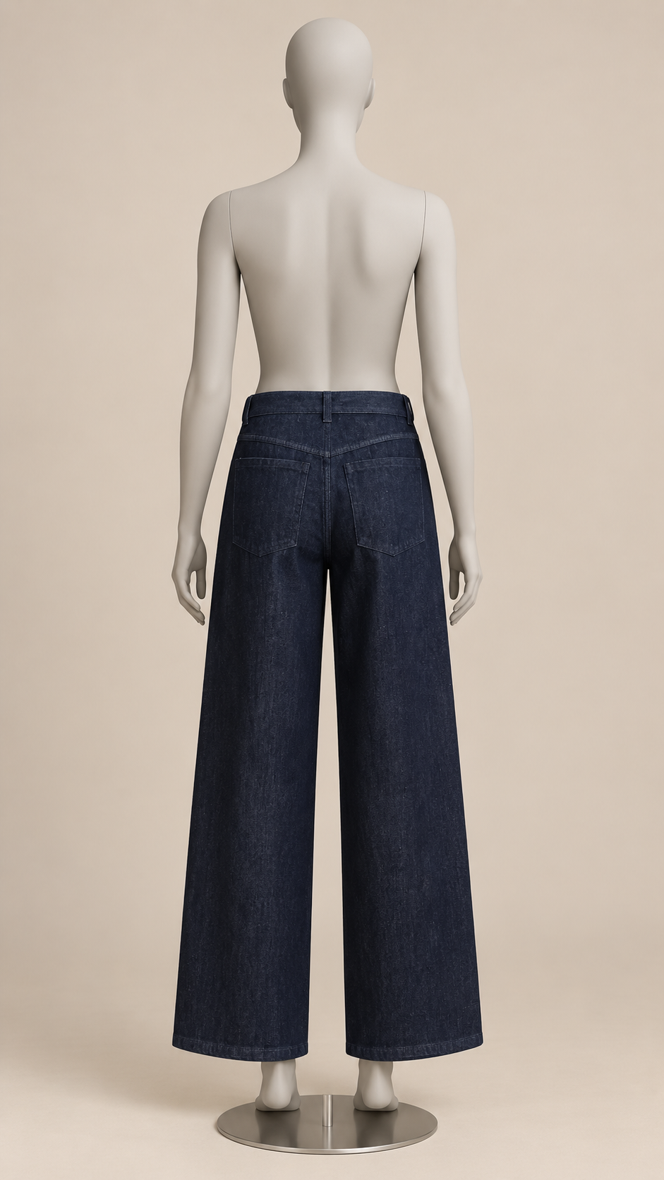 Annick D-Ring Jeans — Dark Blue mannequin back