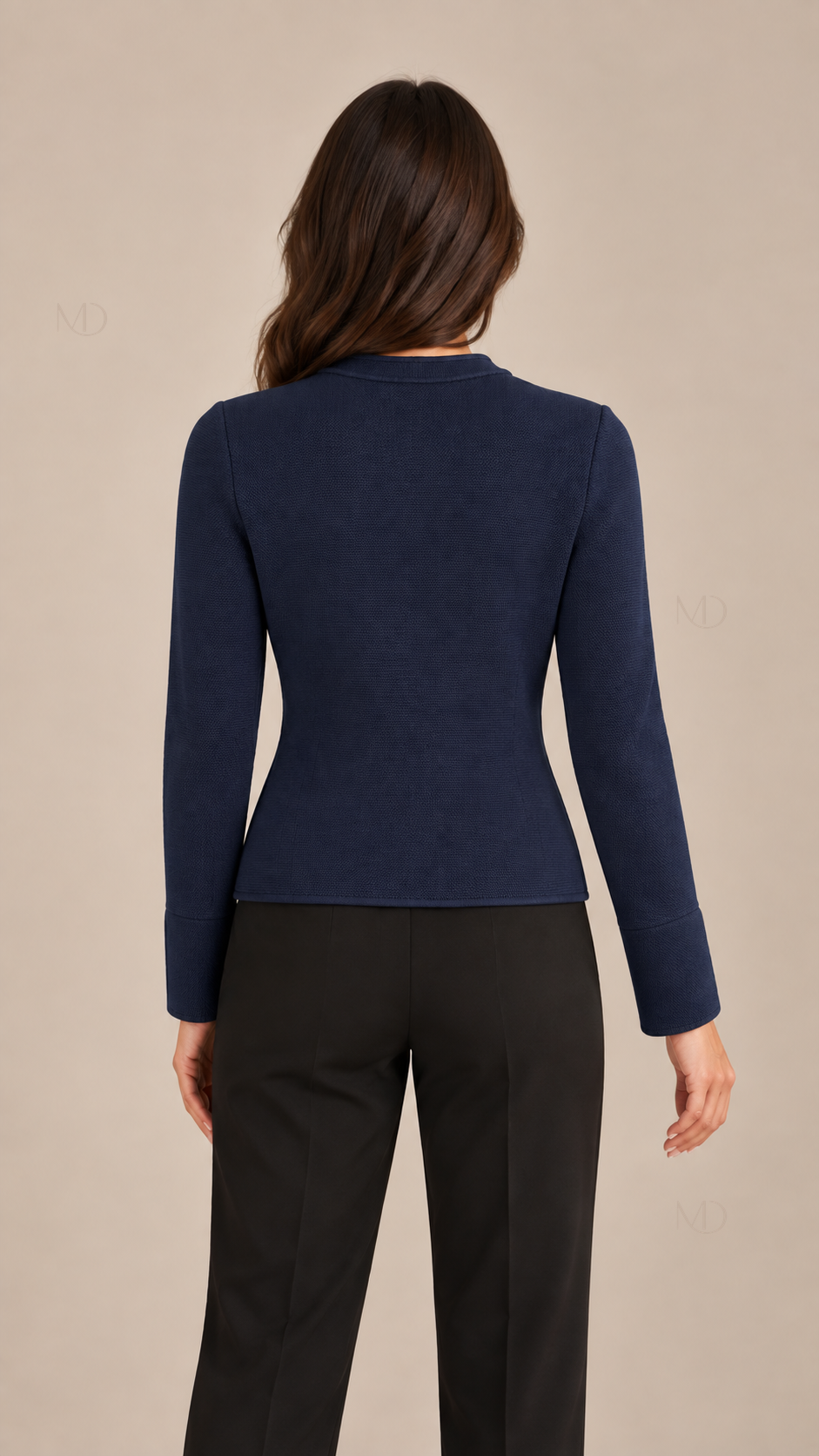 Admiral Military Knit Jacket — Dark Blue model back