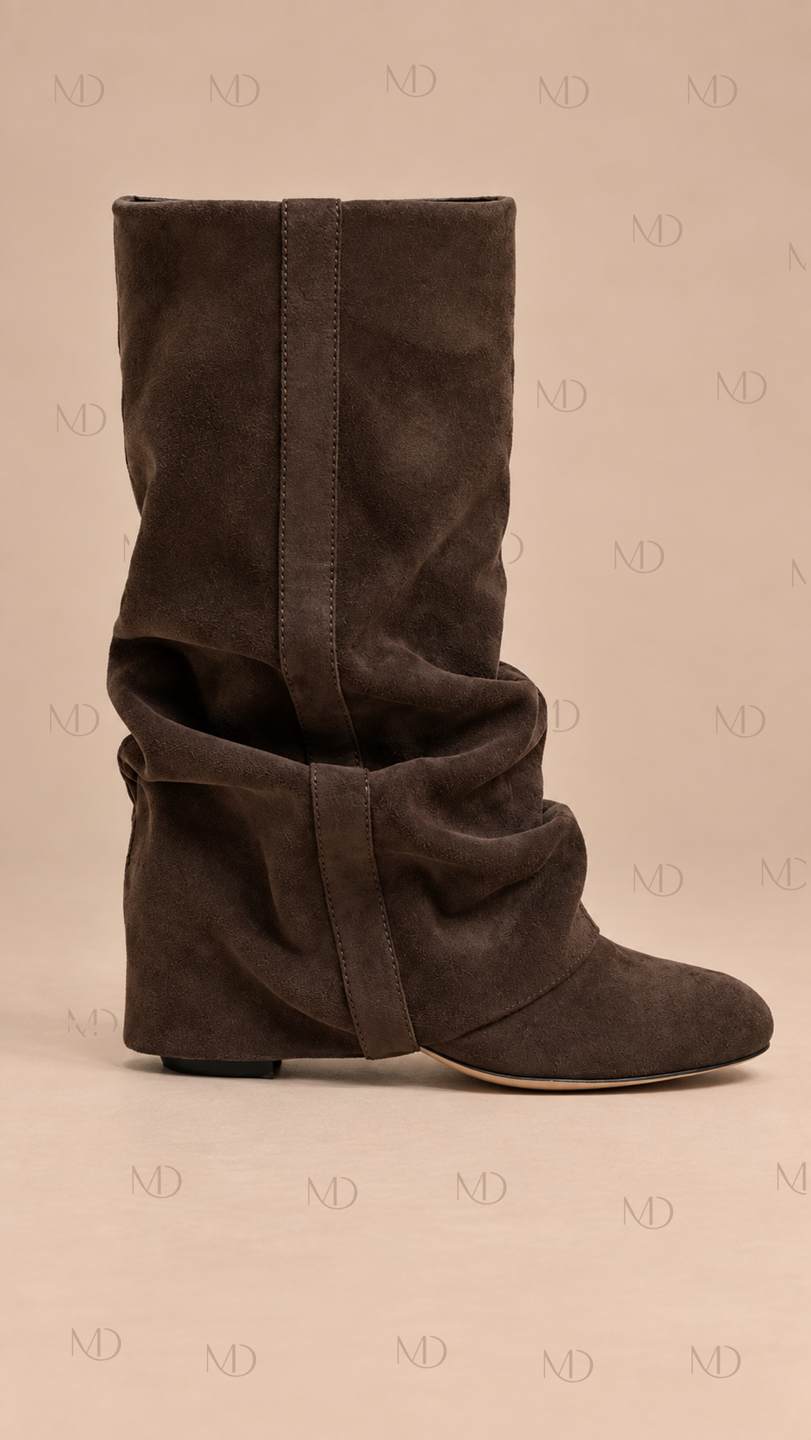 Remi Slouchy Suede Boots — Dark Brown product only
