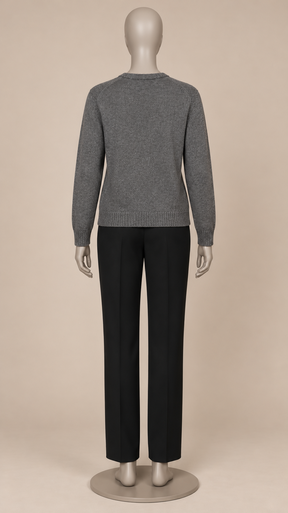 Hedda Crewneck Cardigan — Dark Gray mannequin back