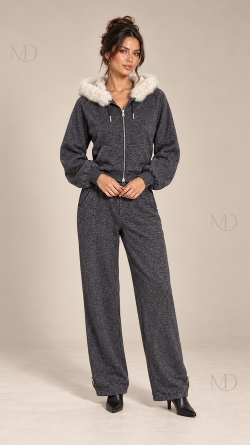 Brynja Fur-Hood Set — Dark Gray model front