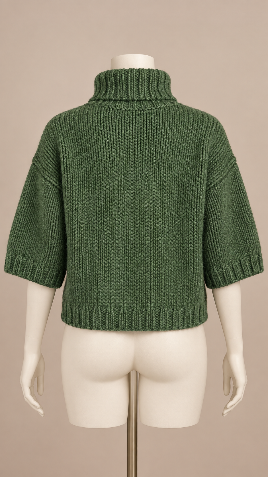 Rowan Chunky Turtleneck — Dark Green mannequin back