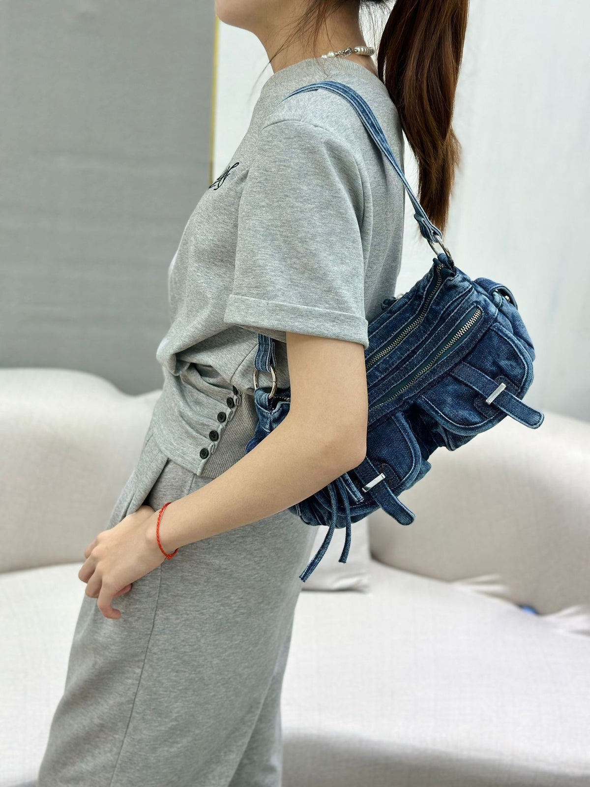 Denim Classic Shoulder Bag