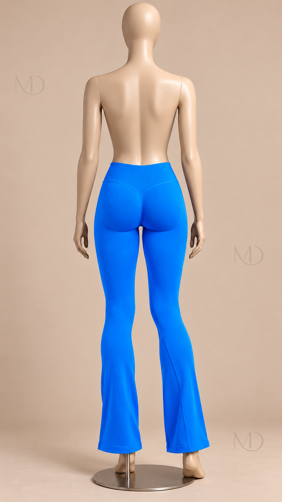 Ines Seamless Flare Pants — Electric Blue mannequin back