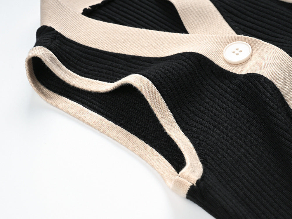 Elise Contrast Knit Maxi Dress