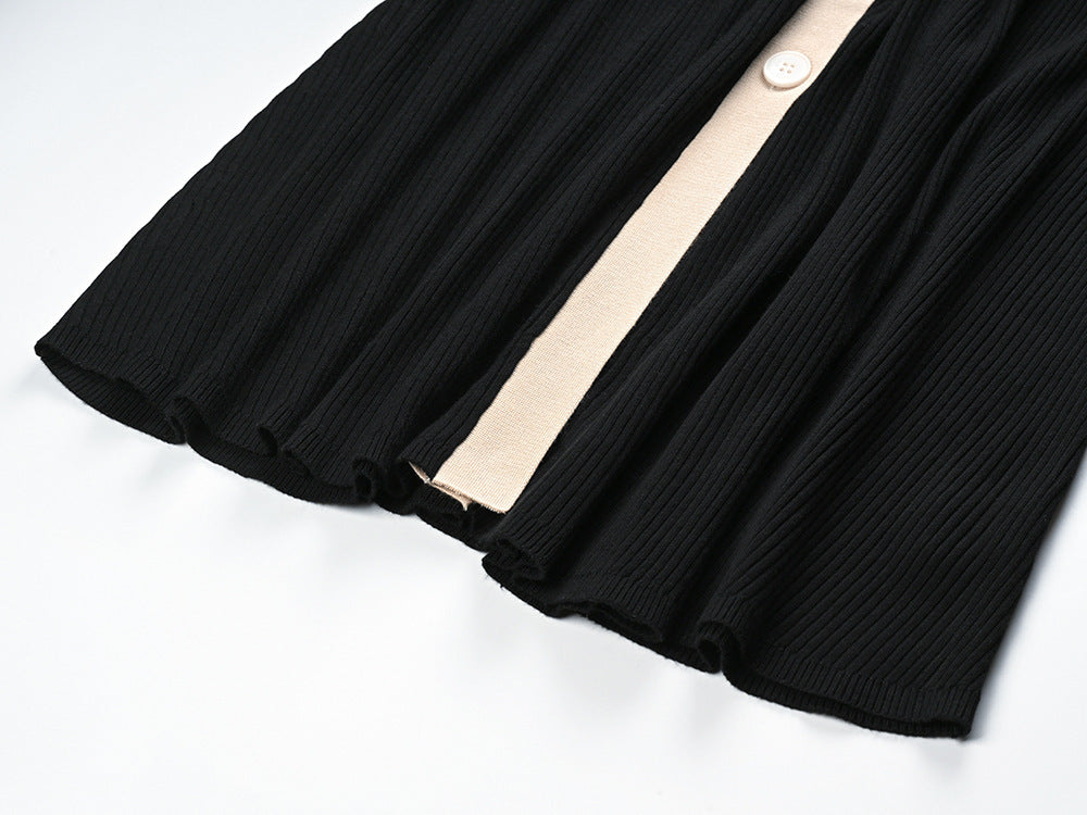 Elise Contrast Knit Maxi Dress
