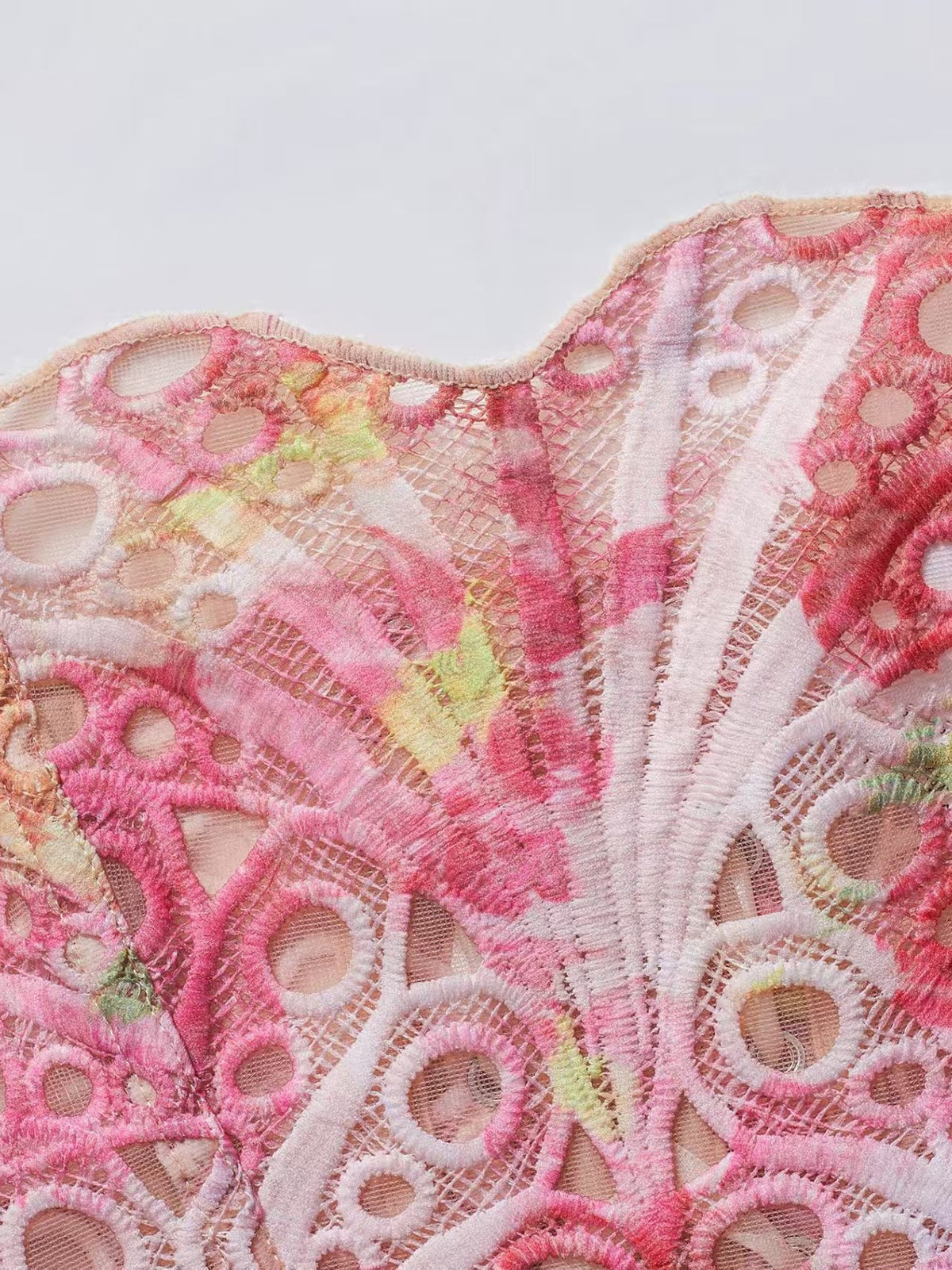 Embroidered Lace Boned Corset Top