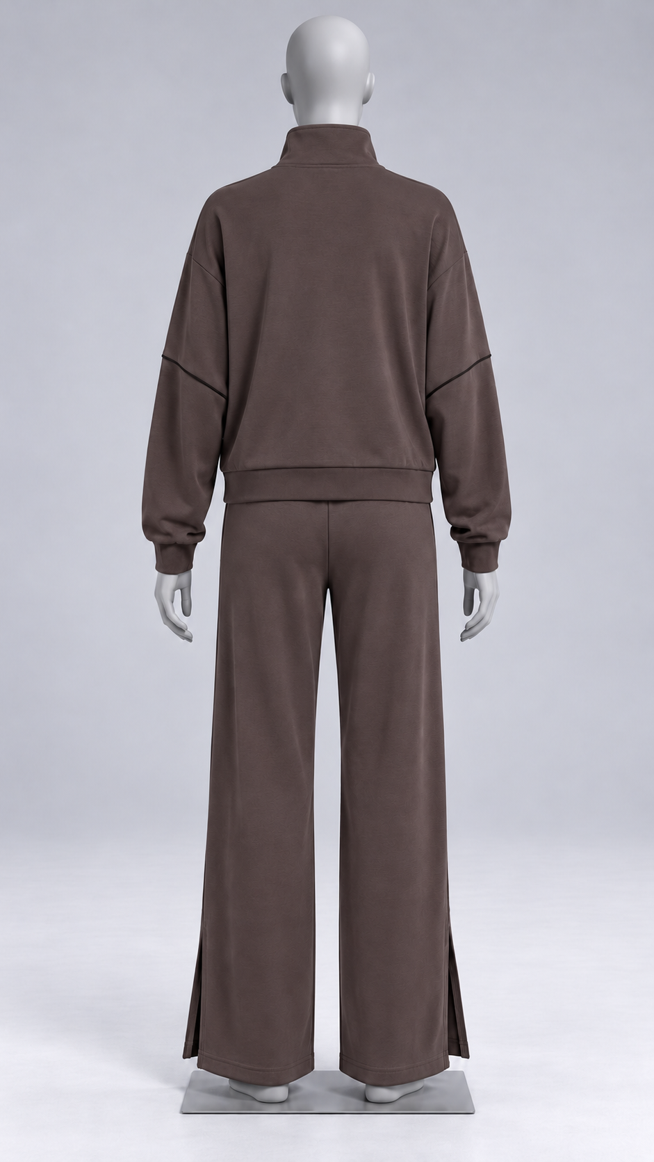 Henna Split-Hem Lounge Set — Espresso mannequin back