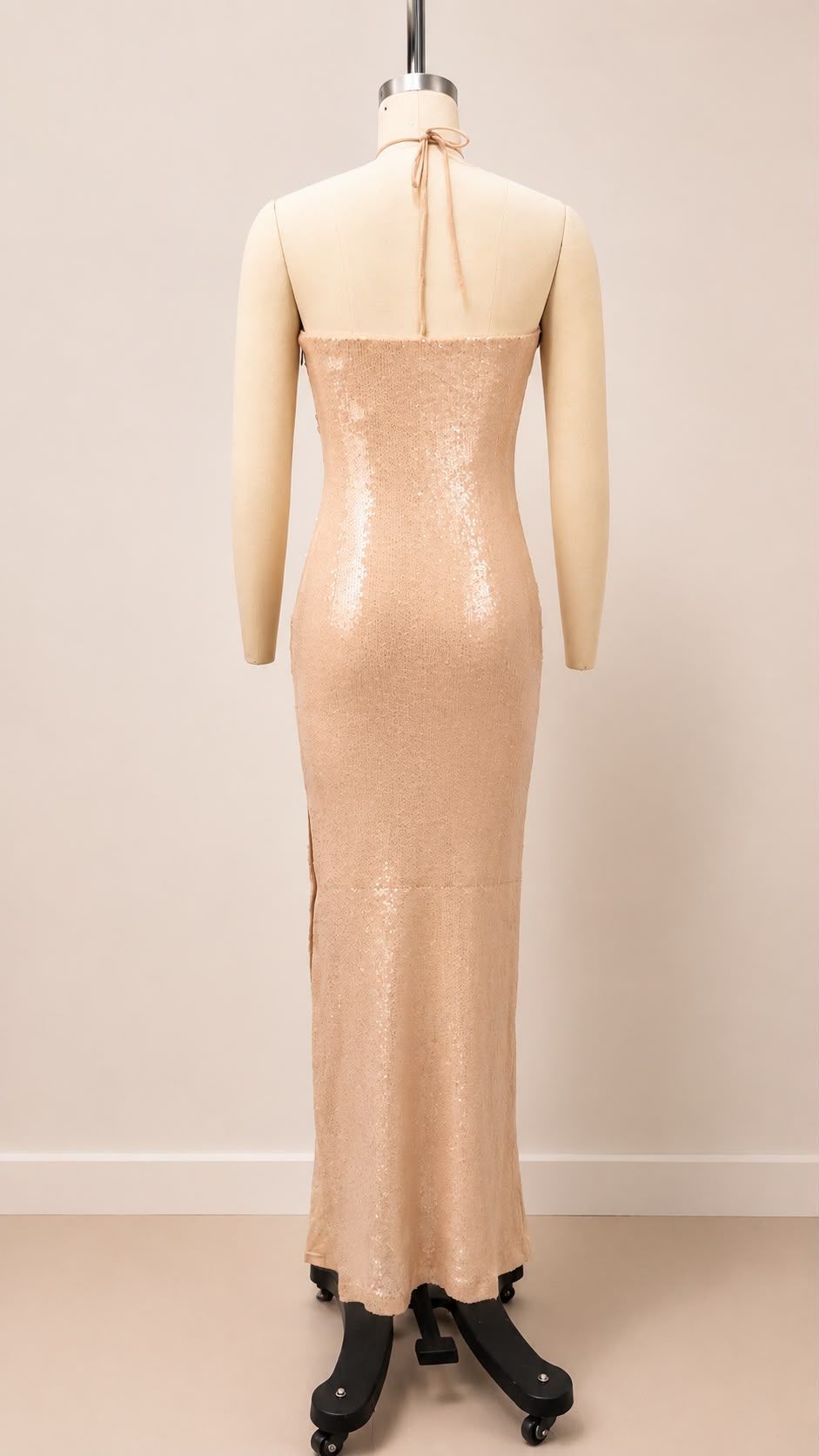 Fleurisse Sequin Halter Maxi Dress