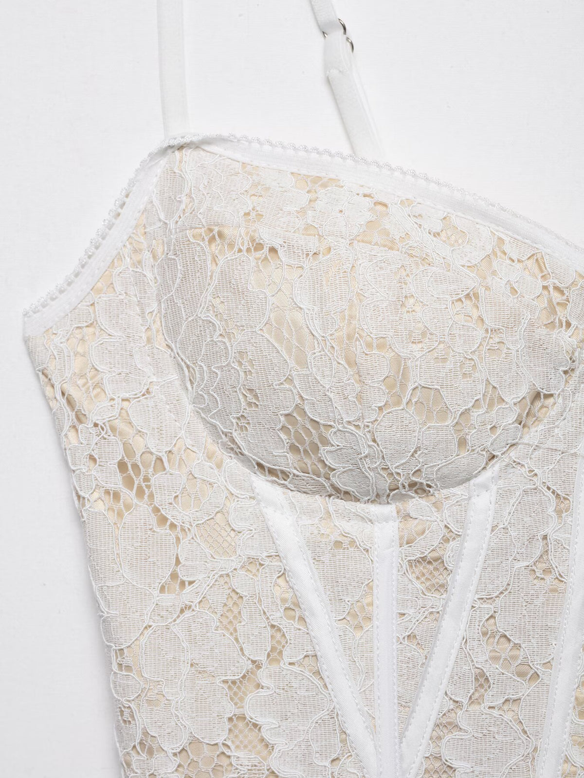 Floral Lace Boned Corset Camisole Top