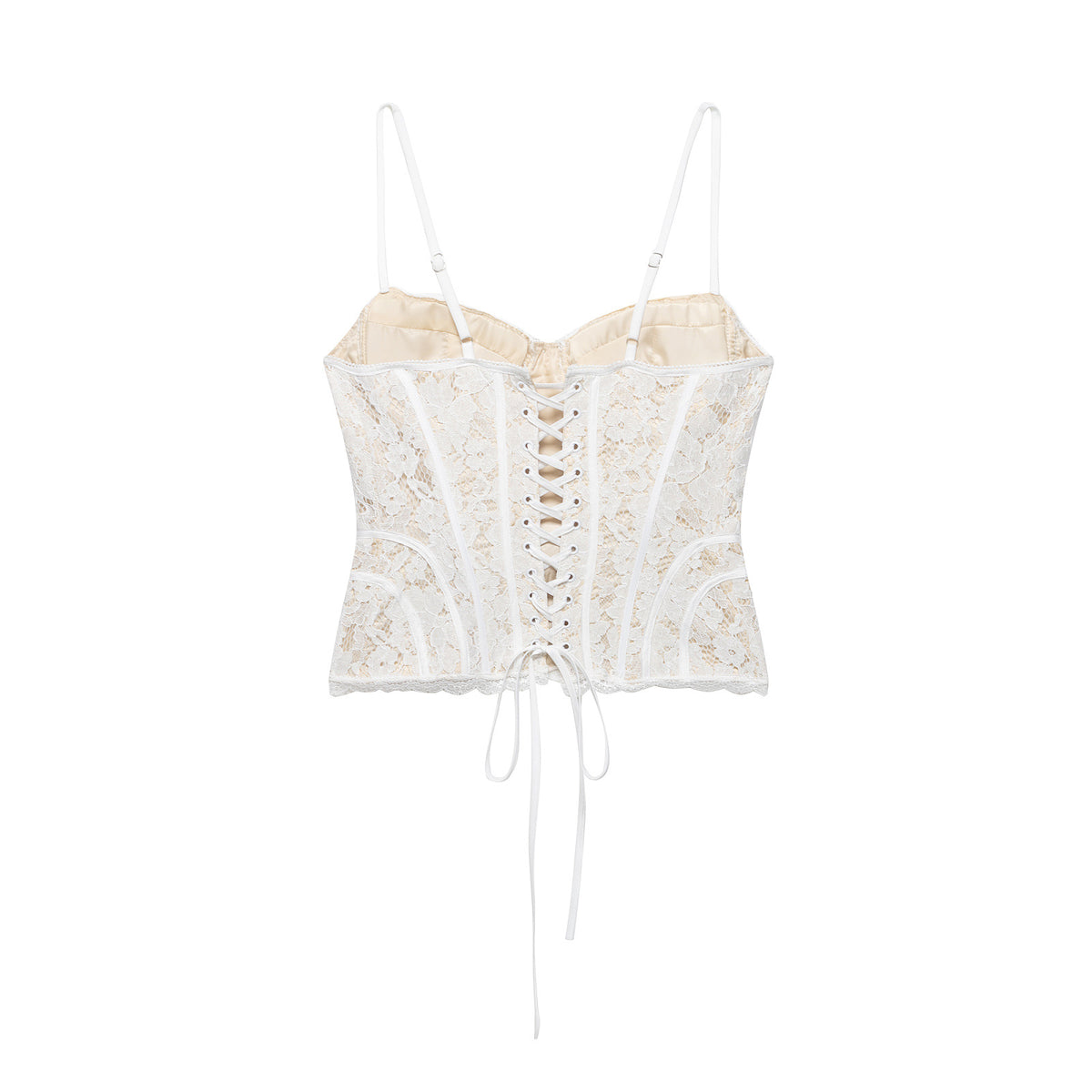 Floral Lace Boned Corset Camisole Top