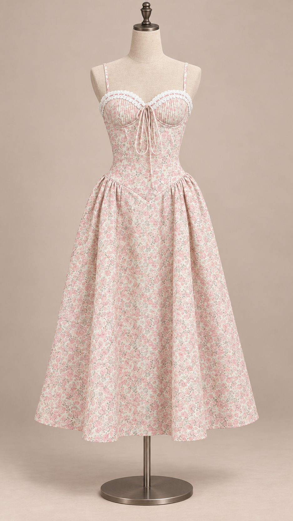 Ottoline Corset Sundress — Floral mannequin front