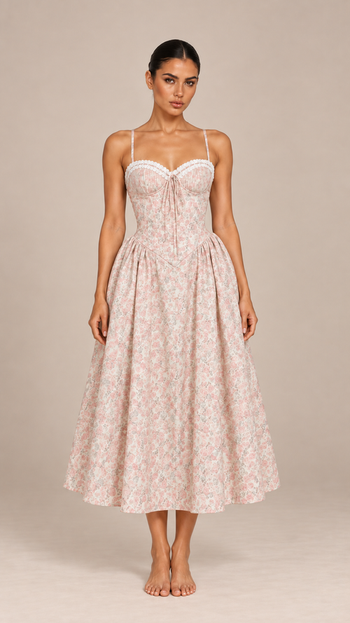 Ottoline Corset Sundress — Floral model front
