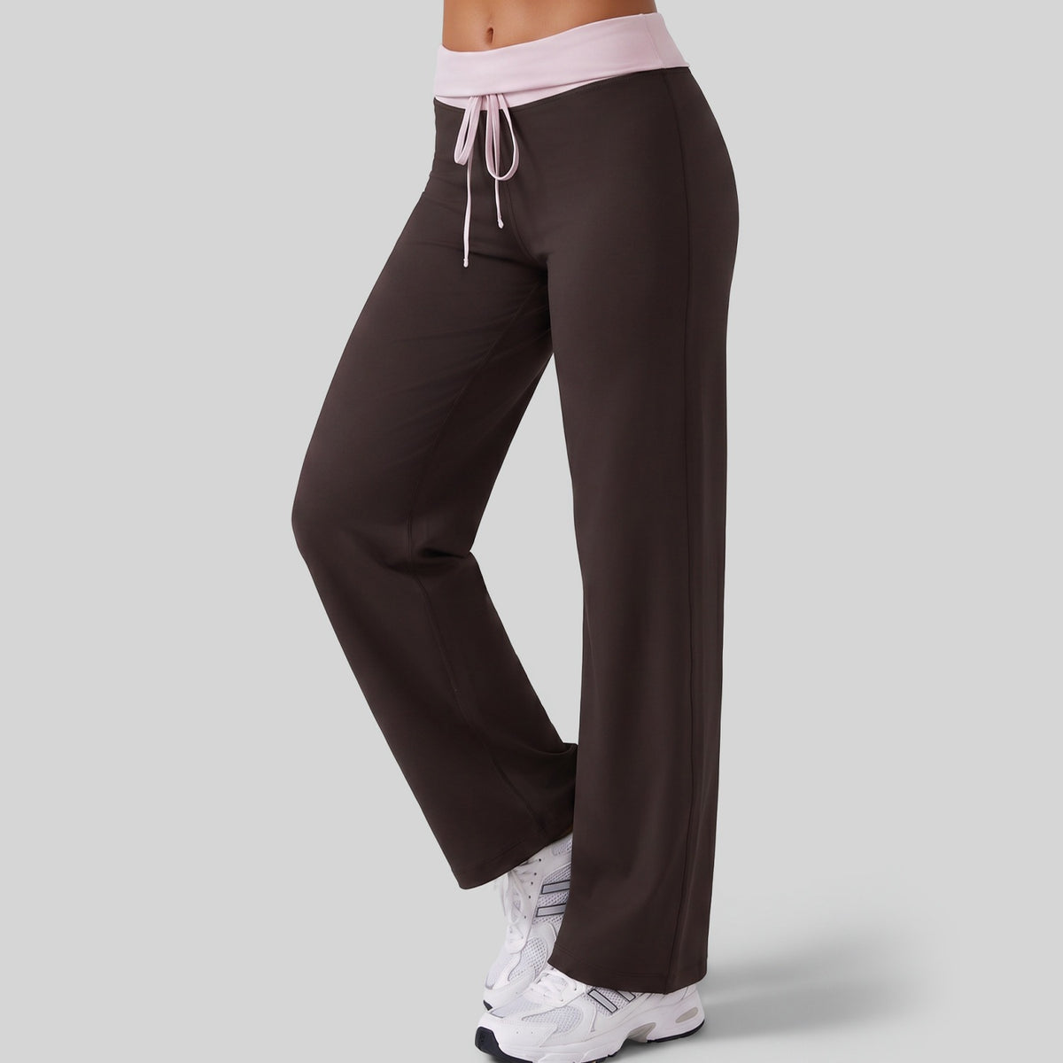 Fold Waist Wide Leg Yoga Pants