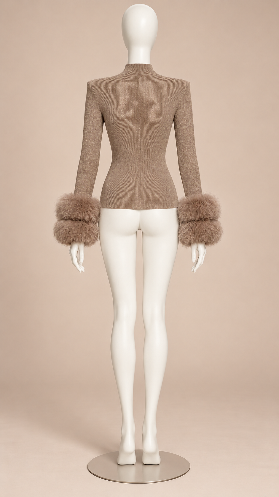 Theodora Fox-Trim Top — Gallery mannequin back