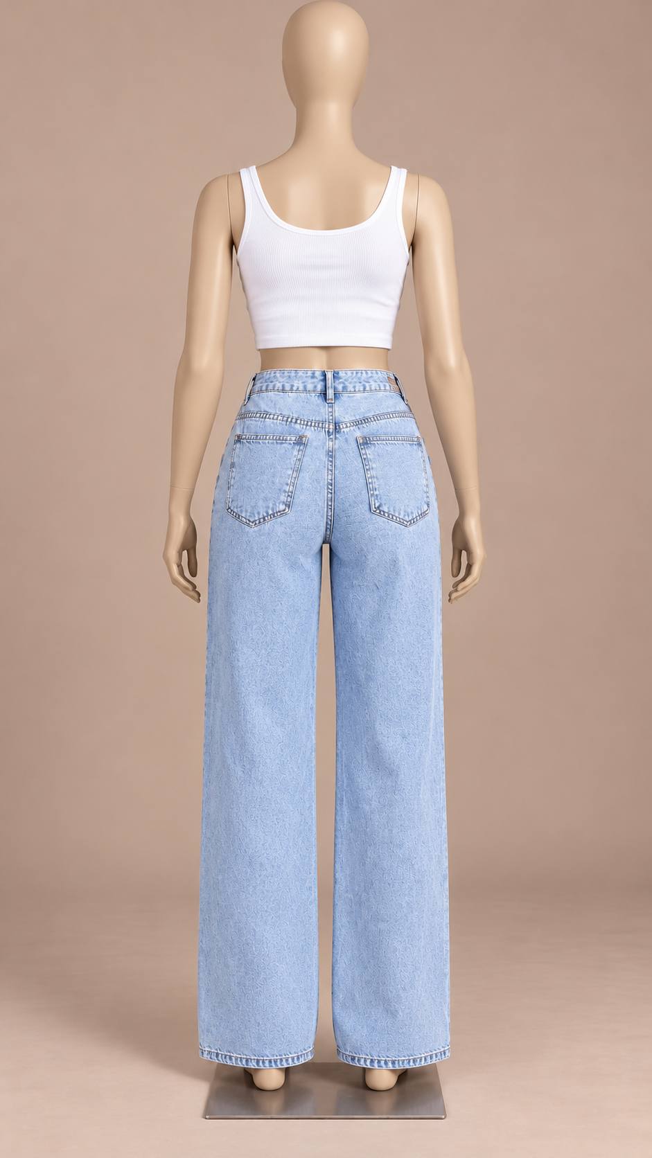 Thalassa Asymmetric Wide-Leg Jeans — Gallery mannequin back