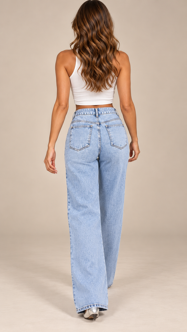 Thalassa Asymmetric Wide-Leg Jeans