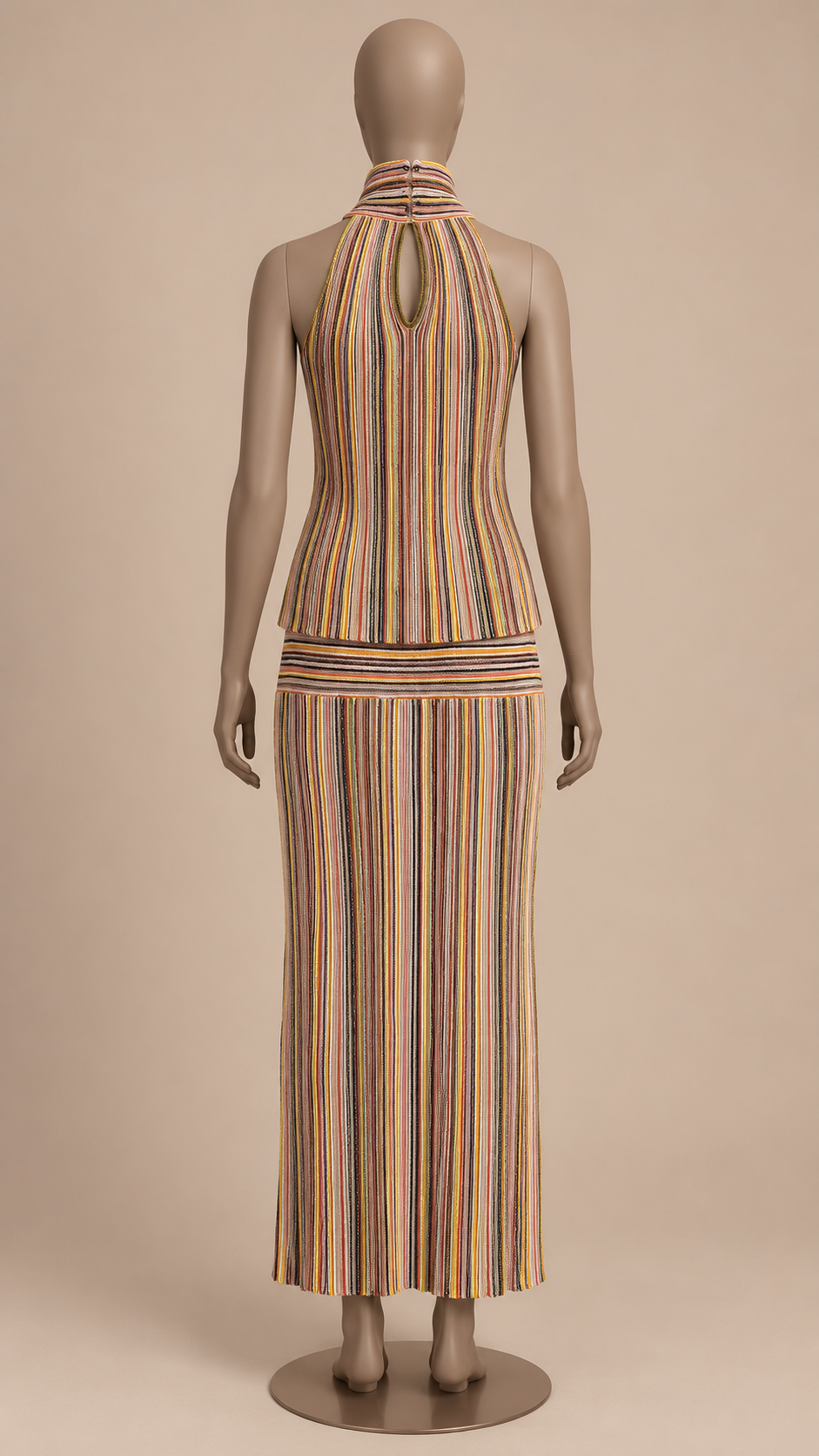 Ludivine Halter Skirt Set — Ginger yellow mannequin back